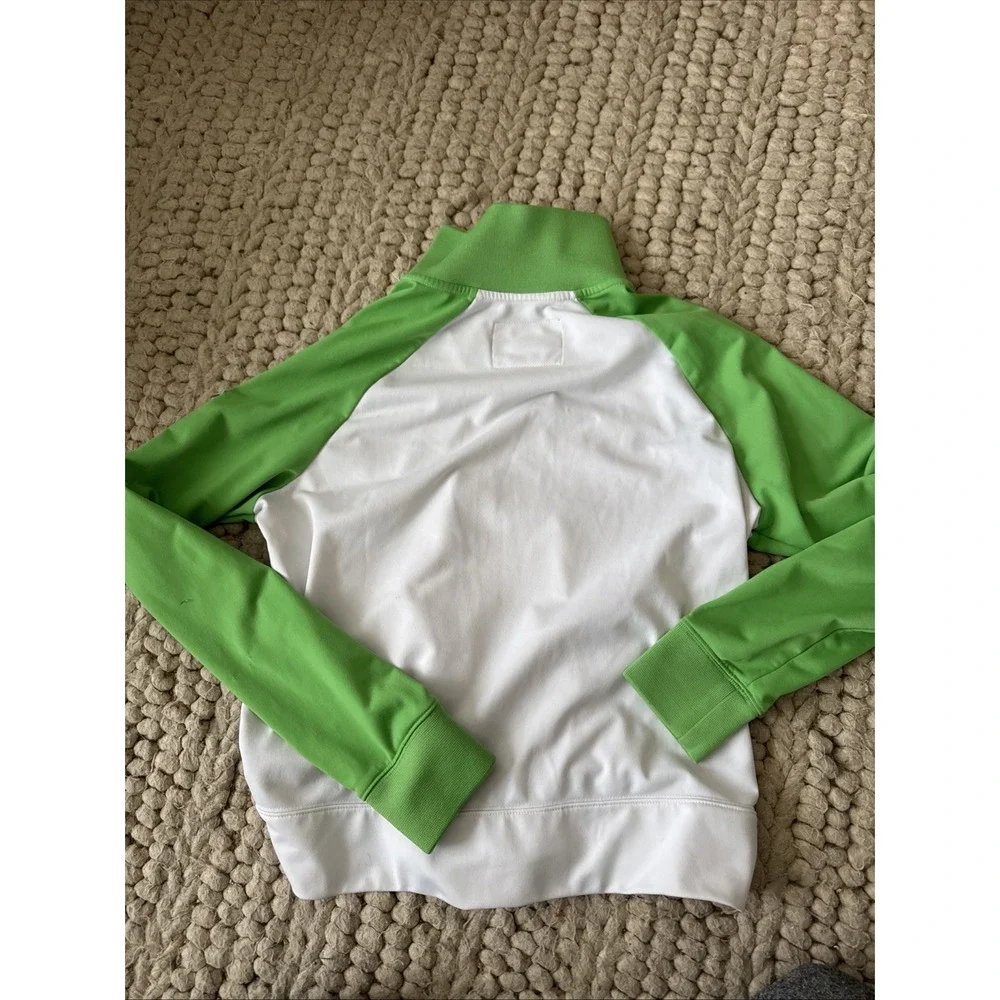 Nike Kids 16-18 XL Vintage Looking Track Jacket Green And White‎ Full Zip